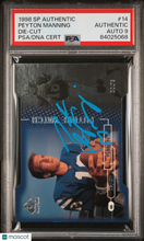 Load image into Gallery viewer, 1998 SP Authentic Peyton Manning Rookie Die Cut 86/500 PSA 9 Auto
