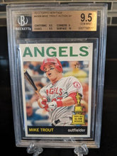 Load image into Gallery viewer, 2013 Topps Heritage At Bat Action #430 Mike Trout Sp Rookie Cup Bgs 9.5 Gem Mint
