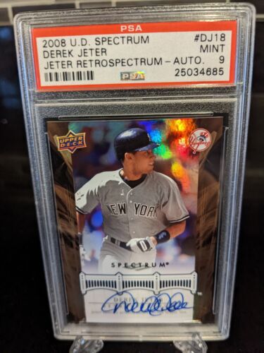 2008 Upper Deck Ud Spectrum Derek Jeter Retrospective Auto #dj18 Psa 9