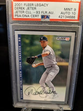 Load image into Gallery viewer, 2001 Fleer Legacy 1993 Fleer Derek Jeter On Card  Autograph Psa 9 10 Auto
