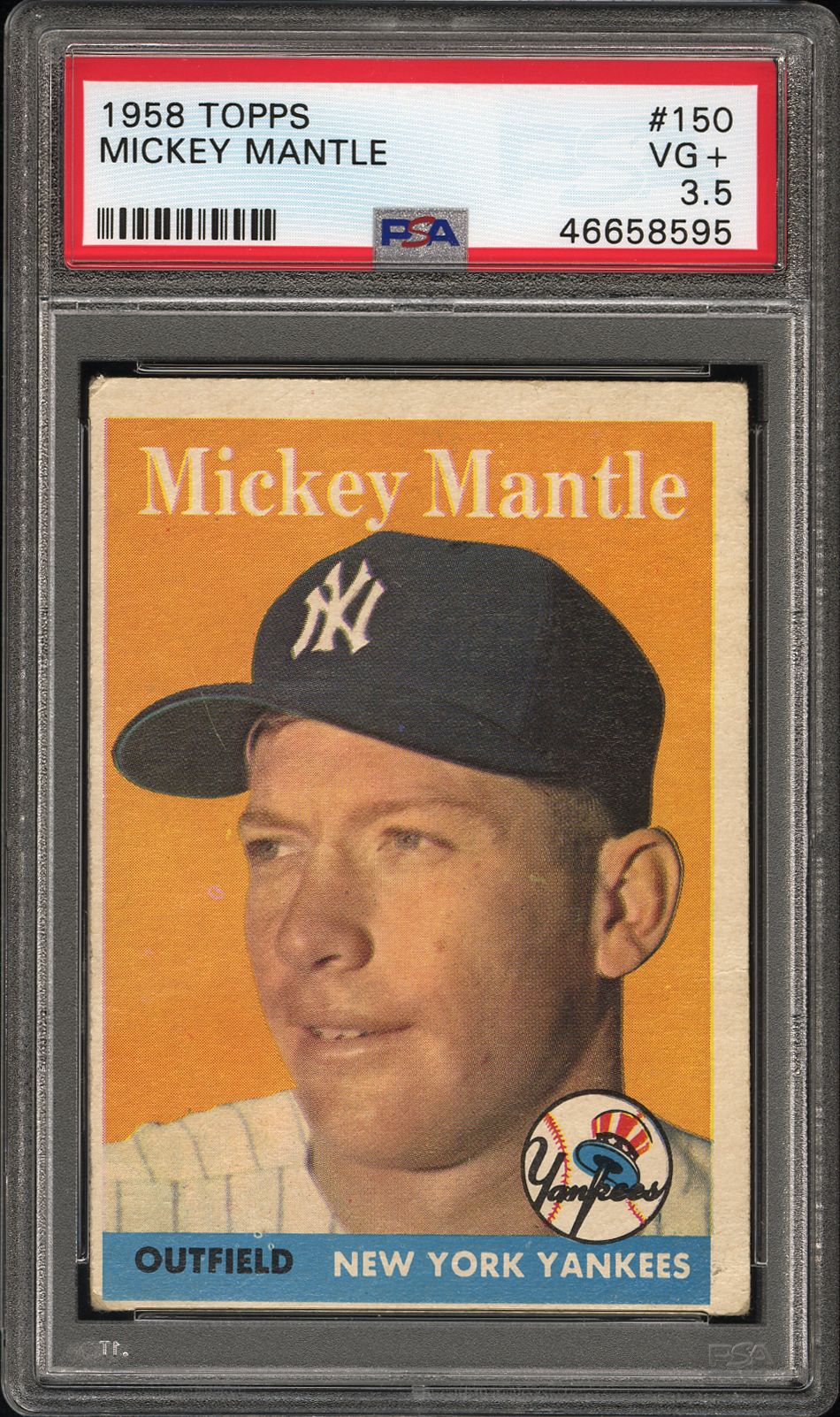 1958 Topps Mickey Mantle #150 Psa 3.5